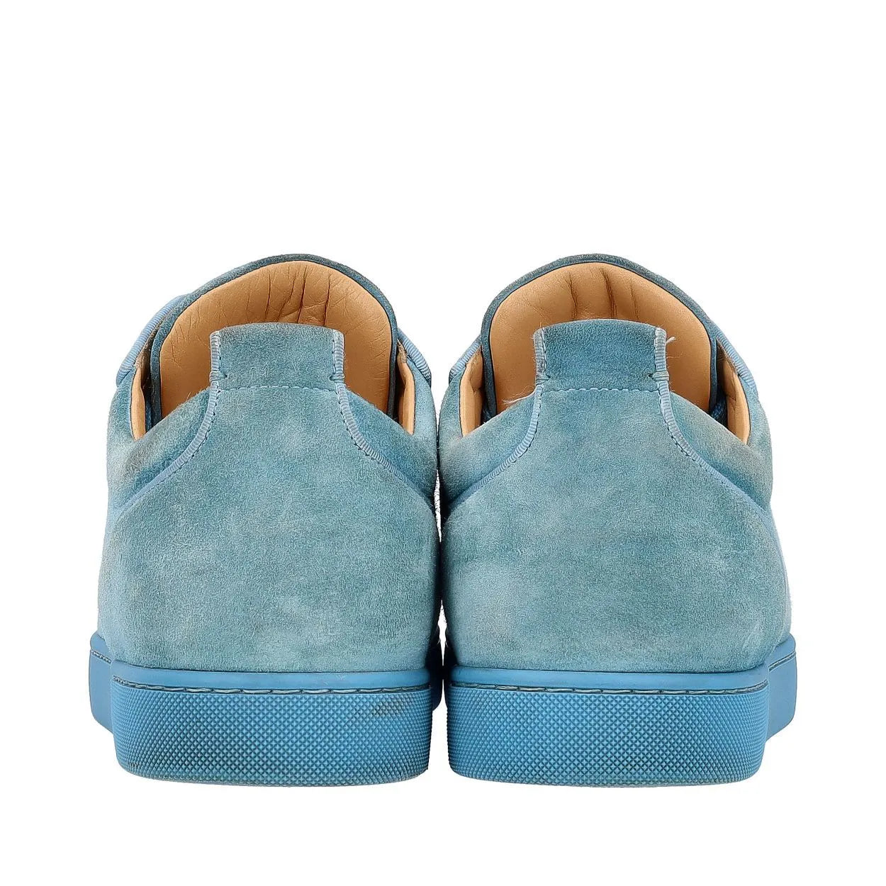 Christian Louboutin Light Blue Suede Louis Junior Spikes Sneakers (Pre-Loved)