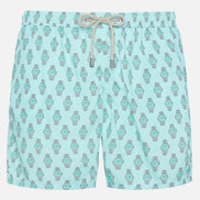 MC2 Saint Barth Light Blue Watch Print Swim Shorts 