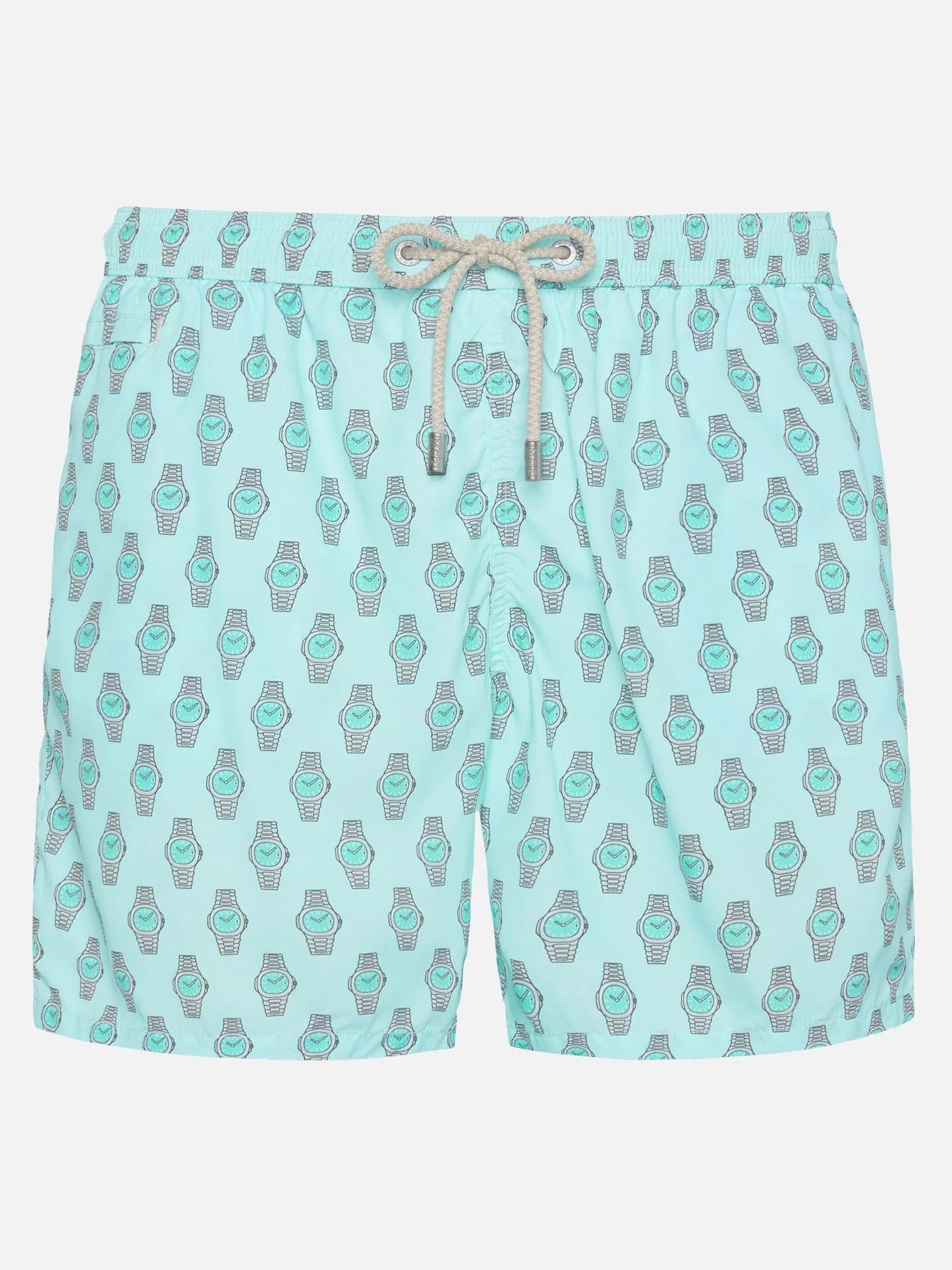 MC2 Saint Barth Light Blue Watch Print Swim Shorts 