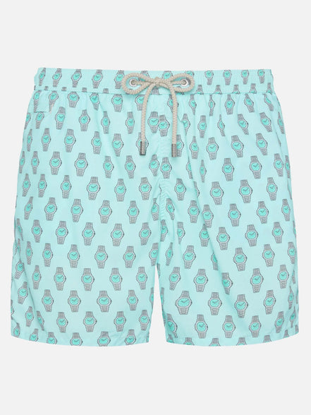 MC2 Saint Barth Light Blue Watch Print Swim Shorts "Unworn"