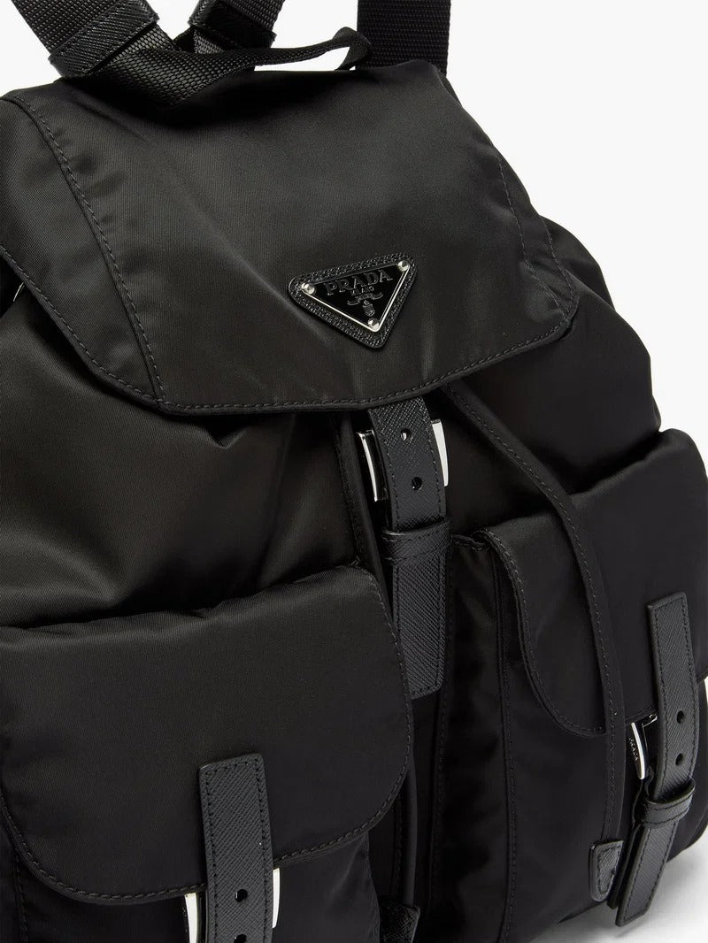 Prada Grey Re-Nylon Backpack with Pouch 