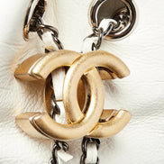 Chanel Gabrielle Small Bucket Bag Two-Tone Black and Aged White Leather (Pre-Loved)