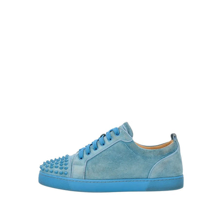 Christian Louboutin Light Blue Suede Louis Junior Spikes Sneakers (Pre-Loved)
