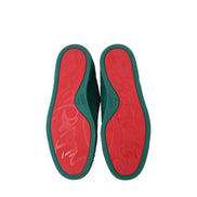 Christian Louboutin Emerald Green Suede Louis Junior Spikes Sneakers (Pre-Loved)