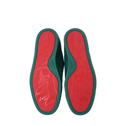Christian Louboutin Emerald Green Suede Louis Junior Spikes Sneakers (Pre-Loved)