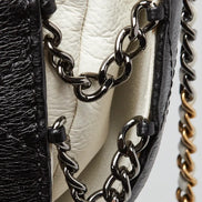 Chanel Gabrielle Small Bucket Bag Two-Tone Black and Aged White Leather (Pre-Loved)