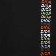 Dior Black Multi-Color Stacked Logo Hoodie 