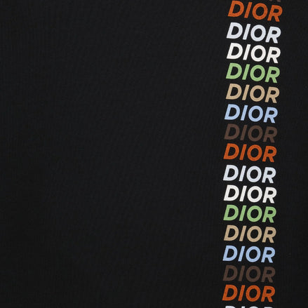 Dior Black Multi-Color Stacked Logo Hoodie "Unworn"