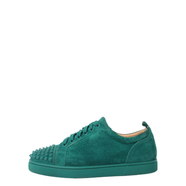 Christian Louboutin Emerald Green Suede Louis Junior Spikes Sneakers (Pre-Loved)