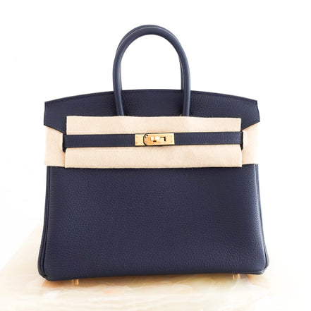 Hermes Birkin 25 Togo Leather Blue Nuit with Palladium Hardware "Unworn"