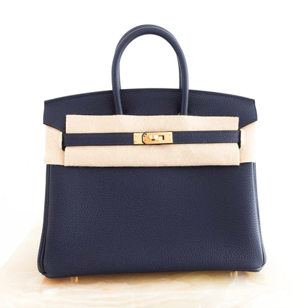Hermes Birkin 25 Togo Leather Blue Nuit with Palladium Hardware "Unworn"