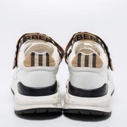 Burberry Ramsey White & Vintage Check Leather Trainer 