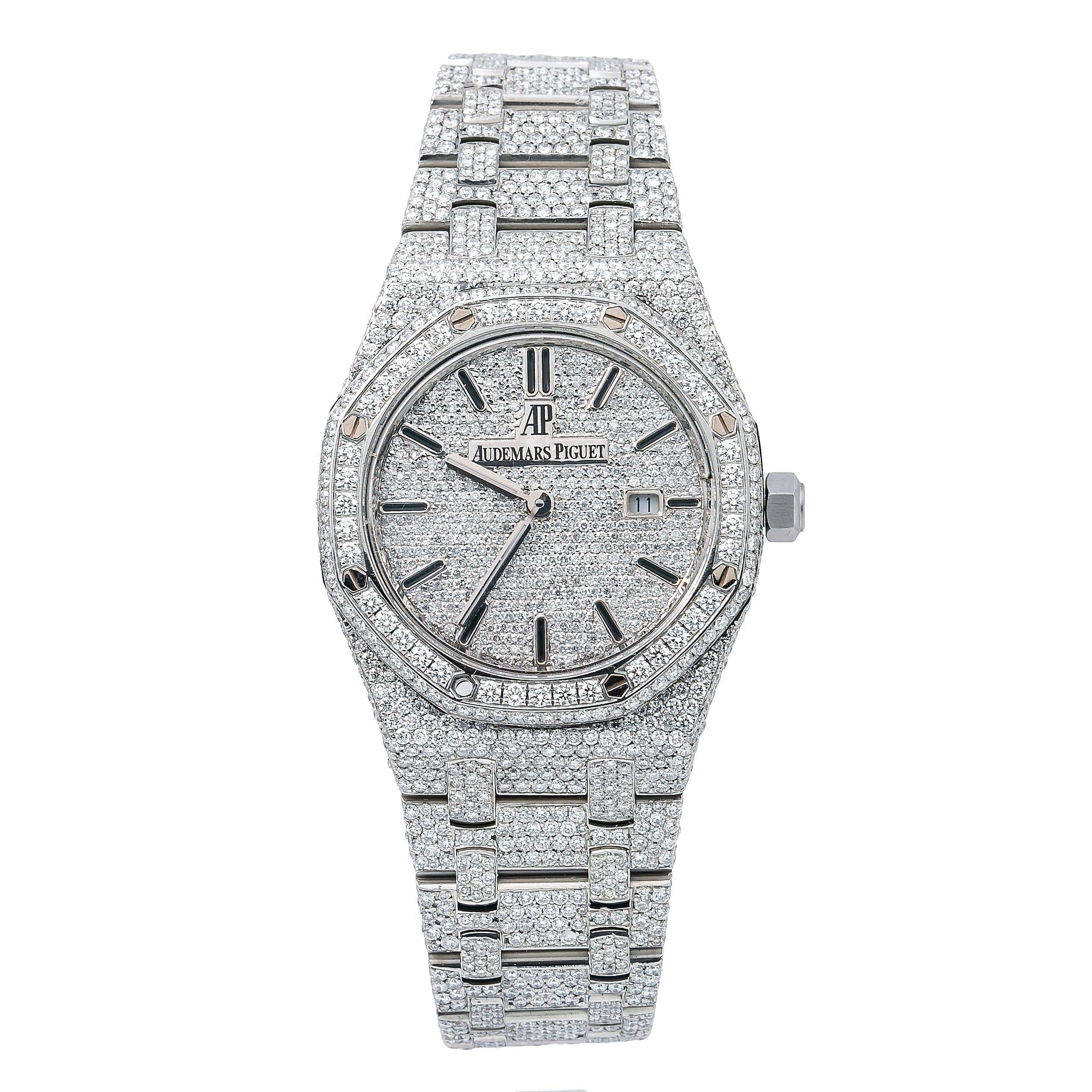 Audemars Piguet Royal Oak 33mm Stainless Steel Full Lab Diamond Set 