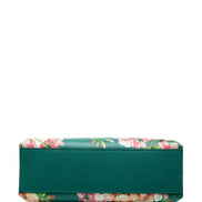 Gucci Green Floral Print Bamboo Top Handle Bag (Pre-Loved)