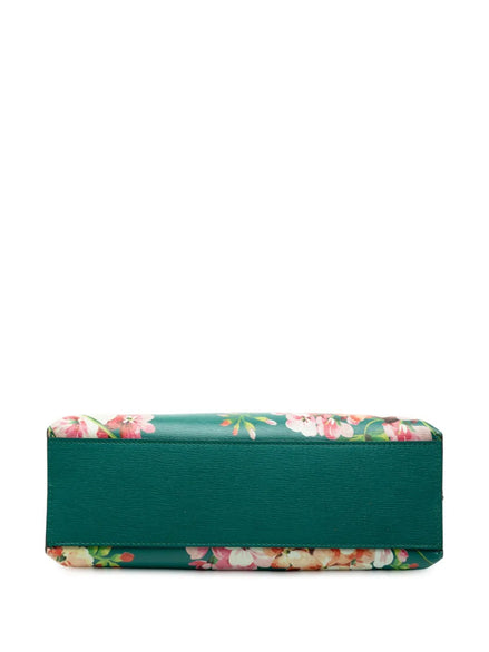 Gucci Green Floral Print Bamboo Top Handle Bag (Pre-Loved)