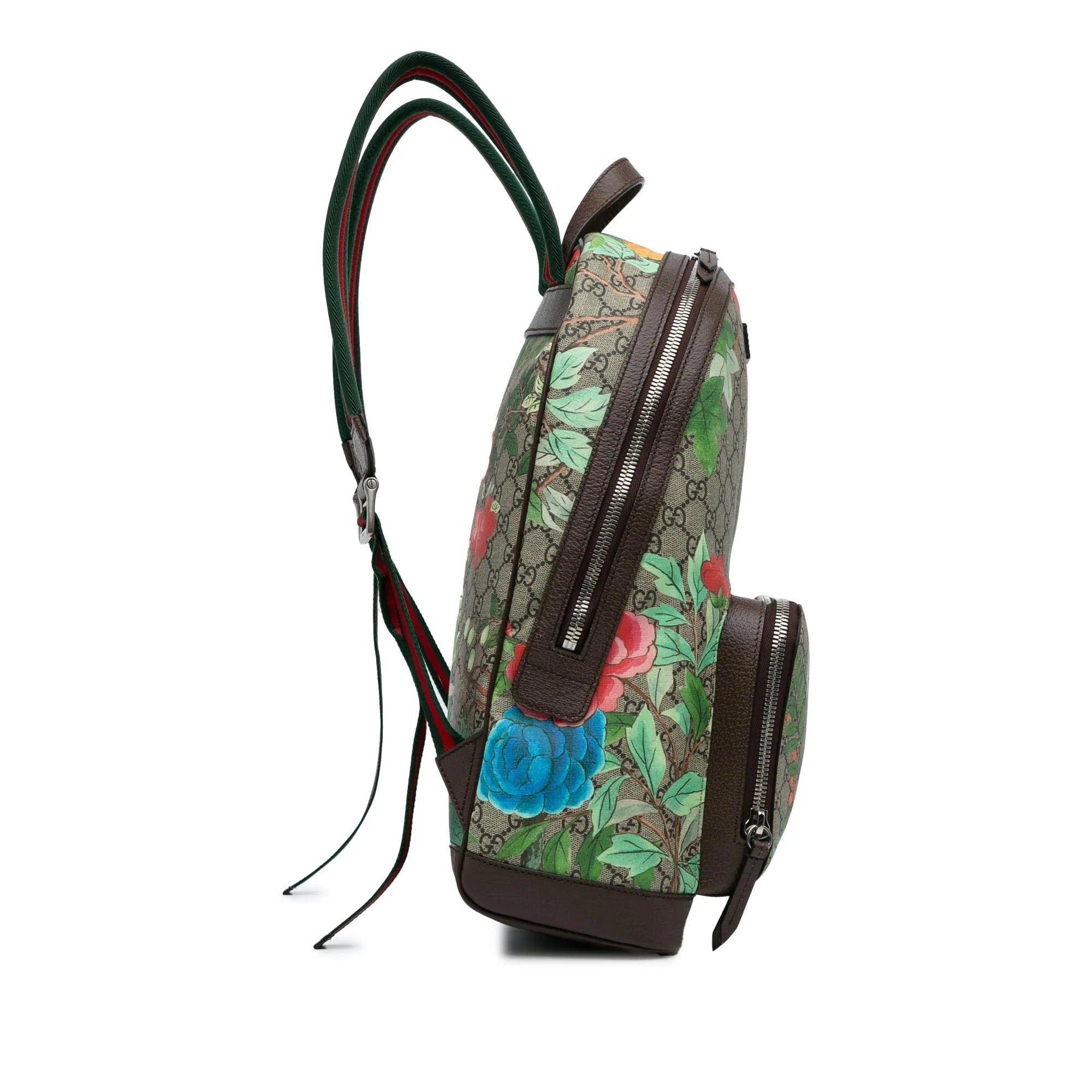Gucci GG Supreme Tian Floral & Bird Print Backpack (Pre-Loved)