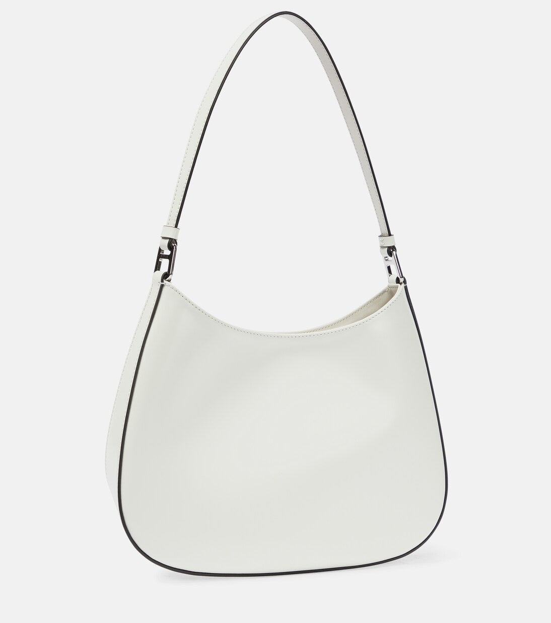 Prada Cleo Brushed Leather Shoulder Bag White 