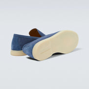 Loro Piana Blue Denim Summer Walk Loafers 