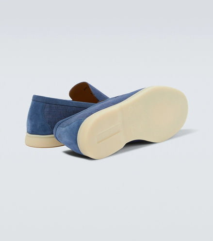 Loro Piana Blue Denim Summer Walk Loafers "Unworn"