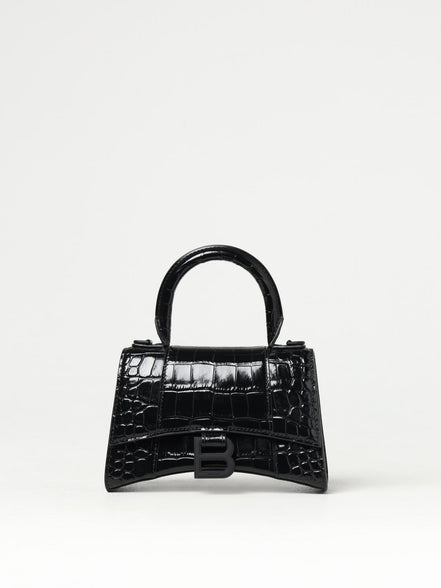 Balenciaga Hourglass Small Handbag Black Croc-Effect Leather "Unworn"