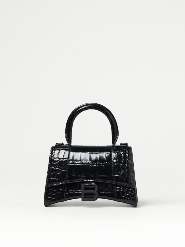 Balenciaga Hourglass Small Handbag Black Croc-Effect Leather "Unworn"