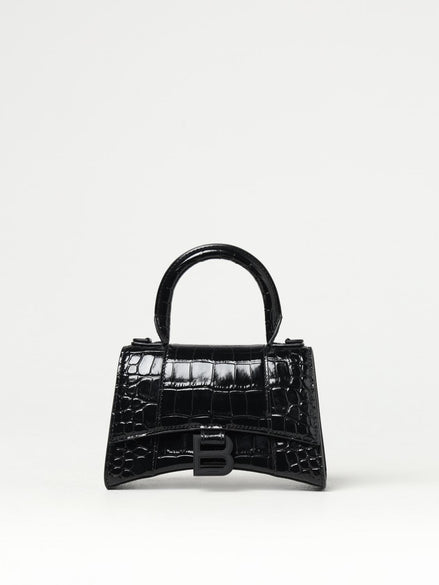 Balenciaga Hourglass Small Handbag Black Croc-Effect Leather "Unworn"