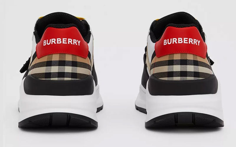 Burberry Ramsey Black, White & Yellow Multi-Color Trainers 