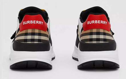 Burberry Ramsey Black, White & Yellow Multi-Color Trainers "Unworn"