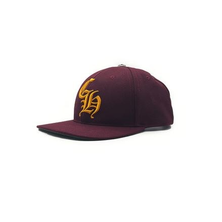 Chrome Hearts Burgundy & Gold CH Logo Hat "Unworn"
