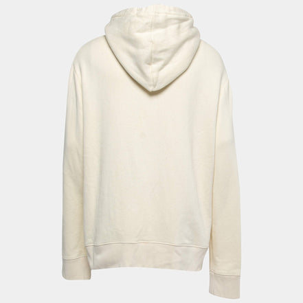 Gucci Vintage Logo Print White Cotton Hoodie (Pre-Loved)