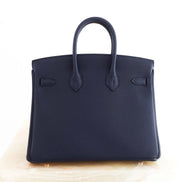 Hermes Birkin 25 Togo Leather Blue Nuit with Palladium Hardware 