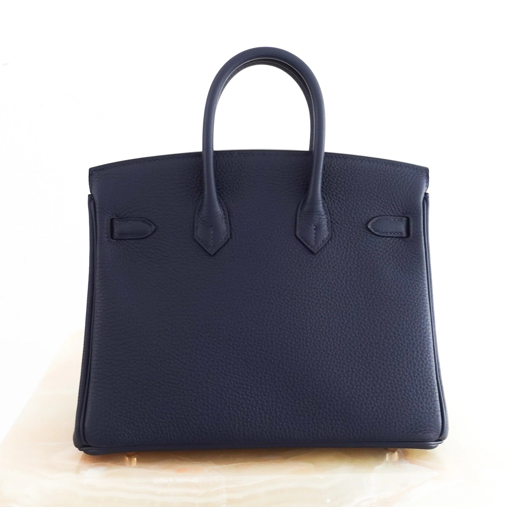 Hermes Birkin 25 Togo Leather Blue Nuit with Palladium Hardware 