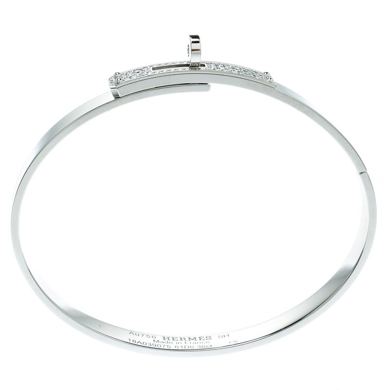 Hermès 18K White Gold and Diamond Kelly Bracelet (Small Model) 