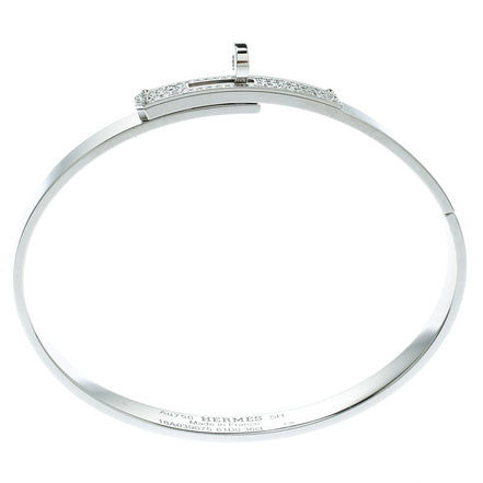 Hermès 18K White Gold and Diamond Kelly Bracelet (Small Model) "Unworn"