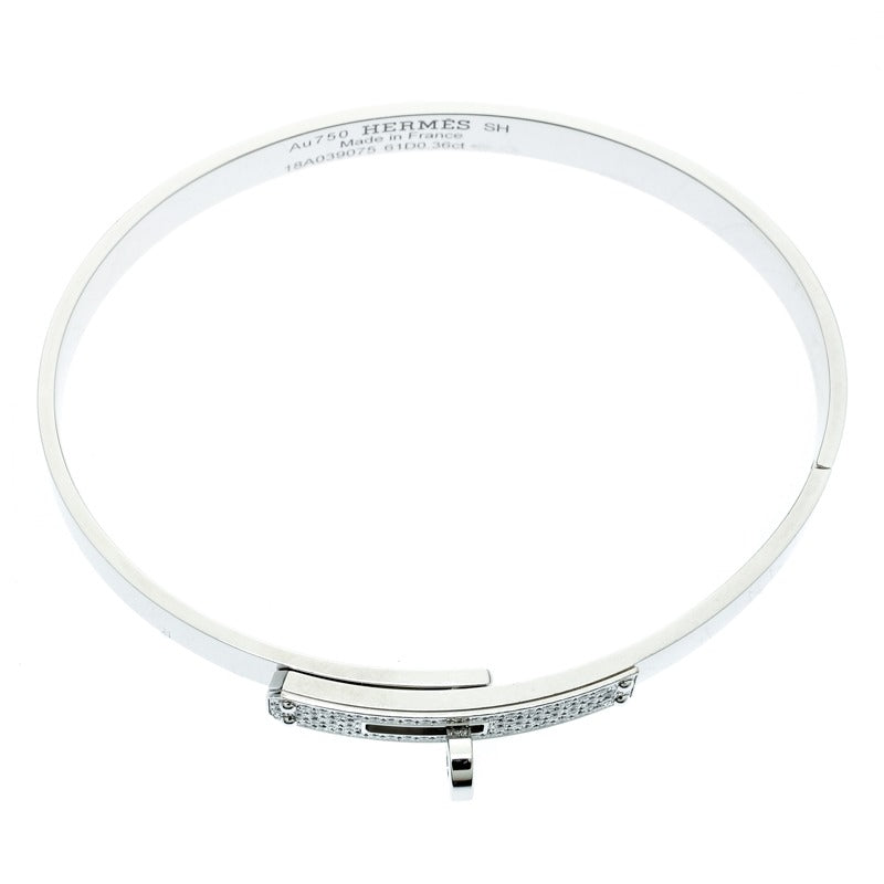 Hermès 18K White Gold and Diamond Kelly Bracelet (Small Model) 