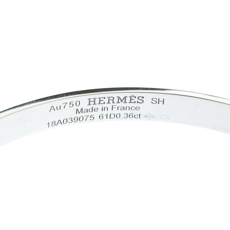 Hermès 18K White Gold and Diamond Kelly Bracelet (Small Model) 