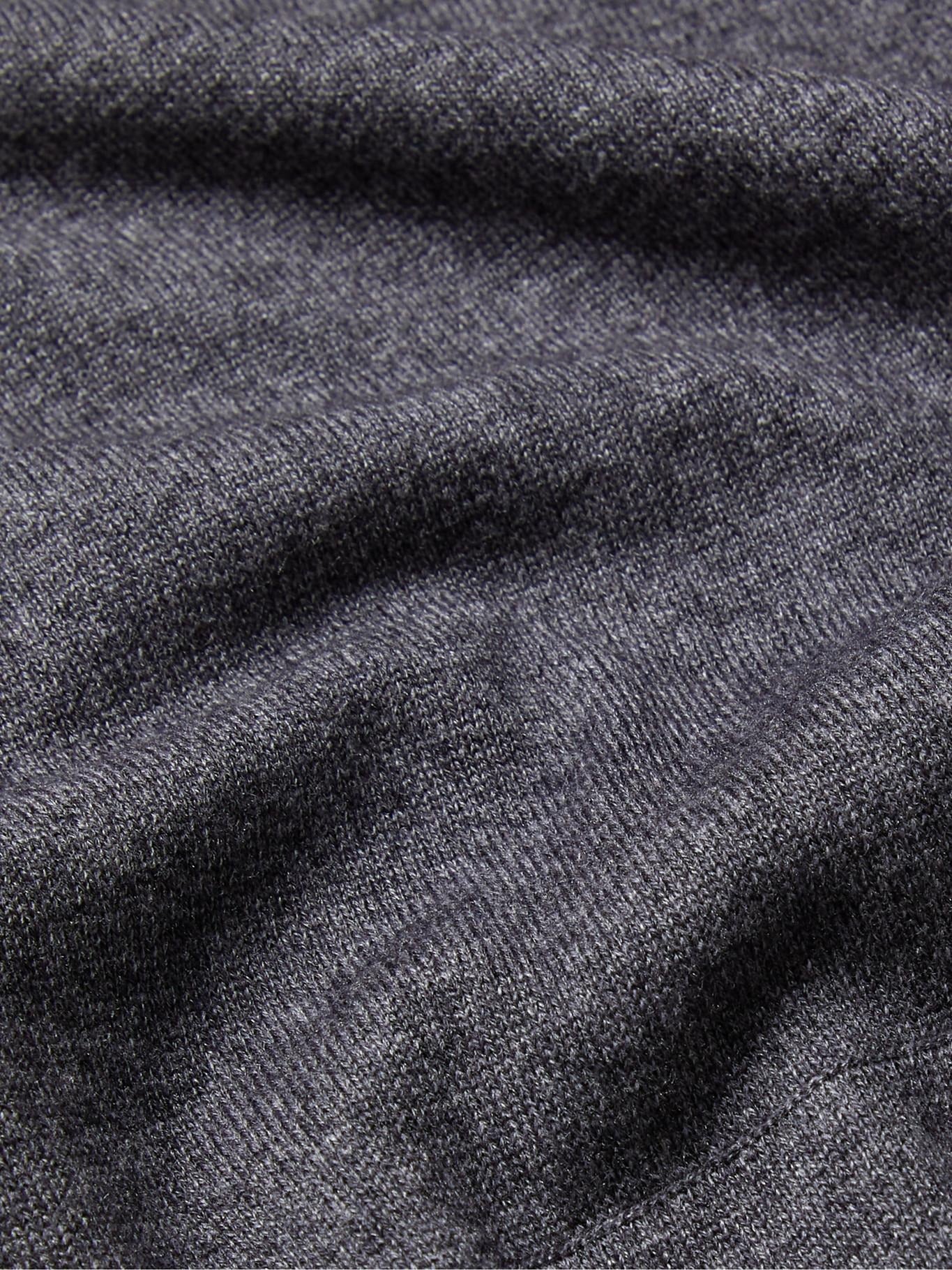 Loro Piana Blue Mélange Cashmere Zip-Up Hoodie 