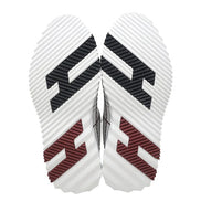 Hermès White and Burgundy Grid Stitch Bouncing Sneakers 