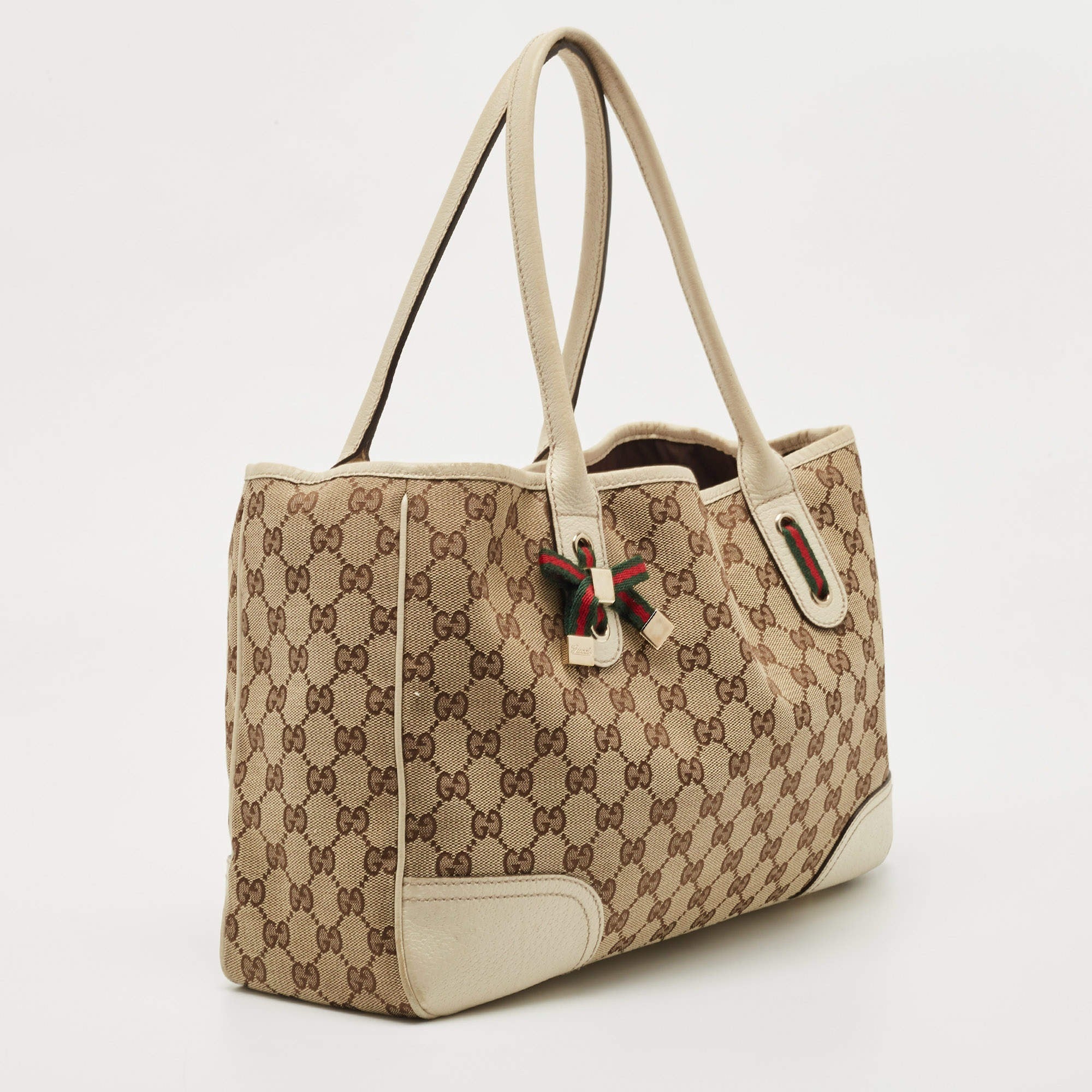 Gucci GG Canvas Princy Tote with Web Detail 