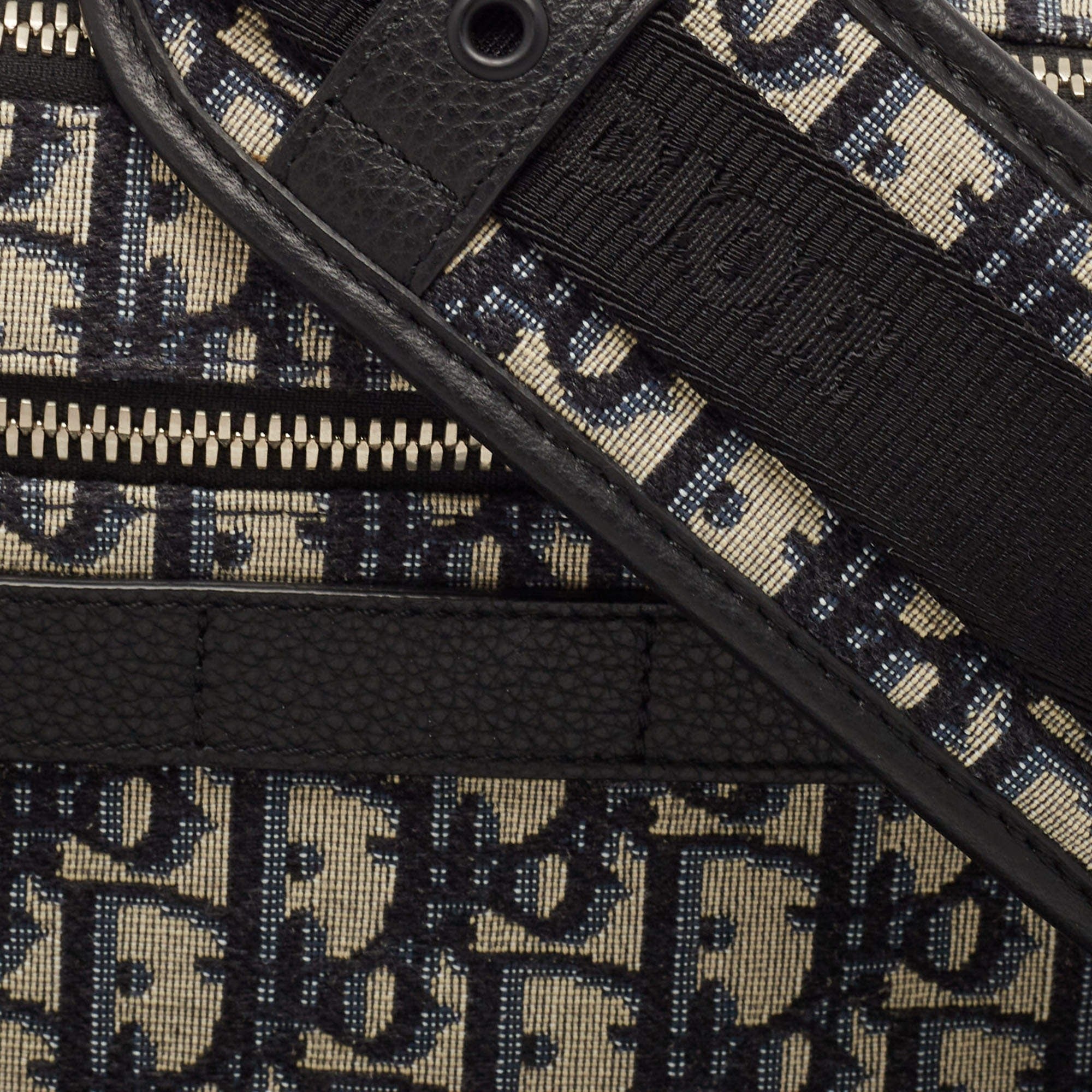 Dior Beige and Black Oblique Jacquard Safari Messenger Bag 