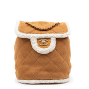 Chanel Coco Neige Shearling Suede Beige Backpack 