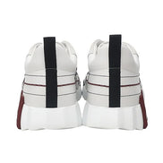 Hermès White and Burgundy Grid Stitch Bouncing Sneakers 