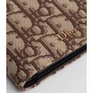 Dior Bi-Fold Wallet Beige and Black Dior Oblique Jacquard 
