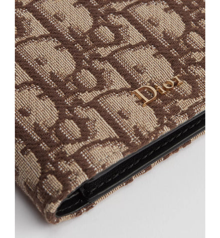 Dior Bi-Fold Wallet Beige and Black Dior Oblique Jacquard "Unworn"