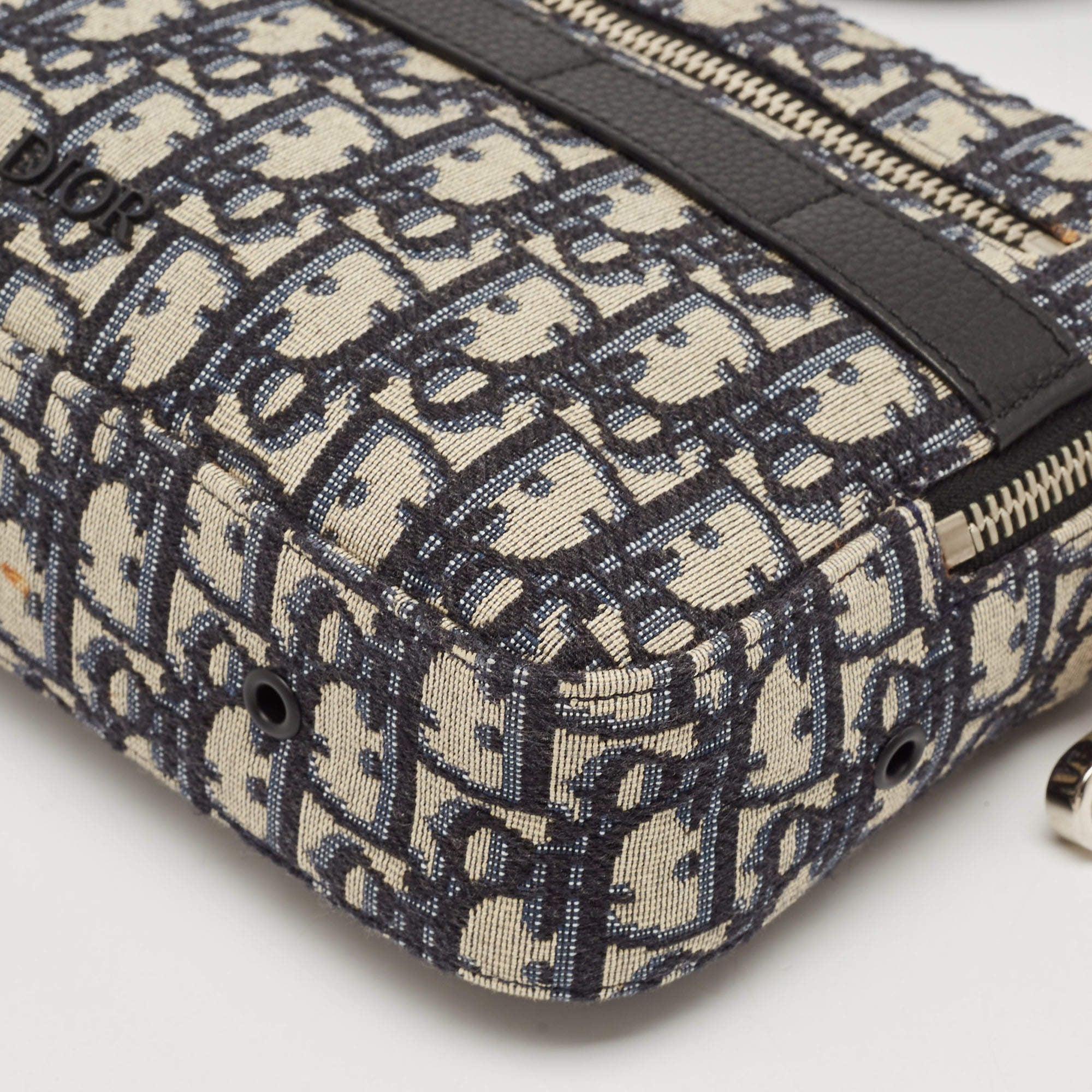 Dior Beige and Black Oblique Jacquard Safari Messenger Bag 
