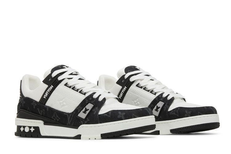 Louis Vuitton Black Monogram Denim Trainer Sneakers (Pre-loved)