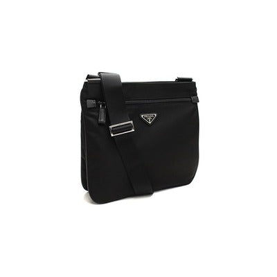 Prada Re-Nylon Enamel Logo Black Duffle Bag (Pre-Loved)