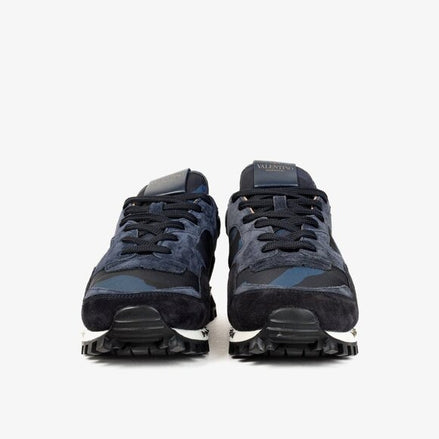 Valentino Garavani Rockrunner Navy Camouflage Sneakers (Pre-Loved)