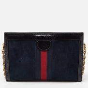 Gucci Ophidia Embroidered Dragon Suede Chain Bag (Pre-Loved)