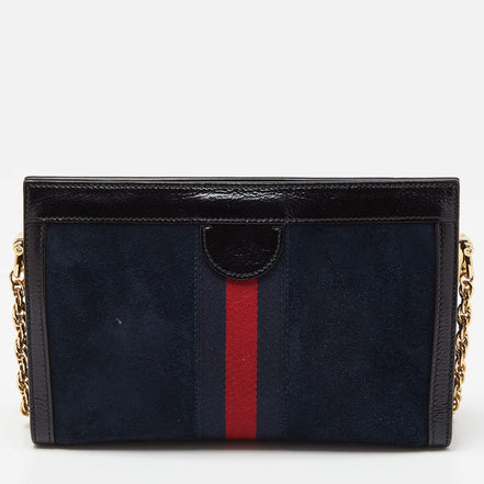Gucci Ophidia Embroidered Dragon Suede Chain Bag (Pre-Loved)